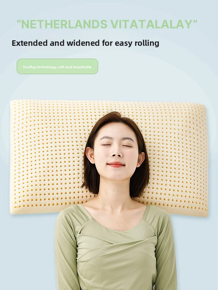 

l Latex Pillow Vita Talalay Physical Fong Hotel Bread Pillow Soft Ne Support Rectangular Adult Single Use Bedding