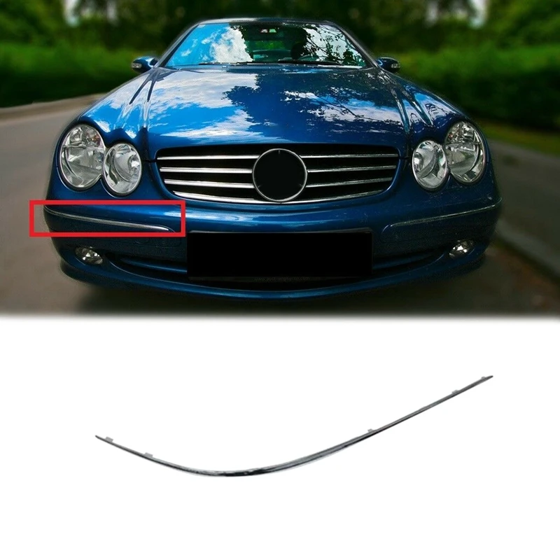 Car Chrome Front Bumper Lower Cover Trim Strip Replacement For Mercedes Benz CLK Class W209 2002-2009