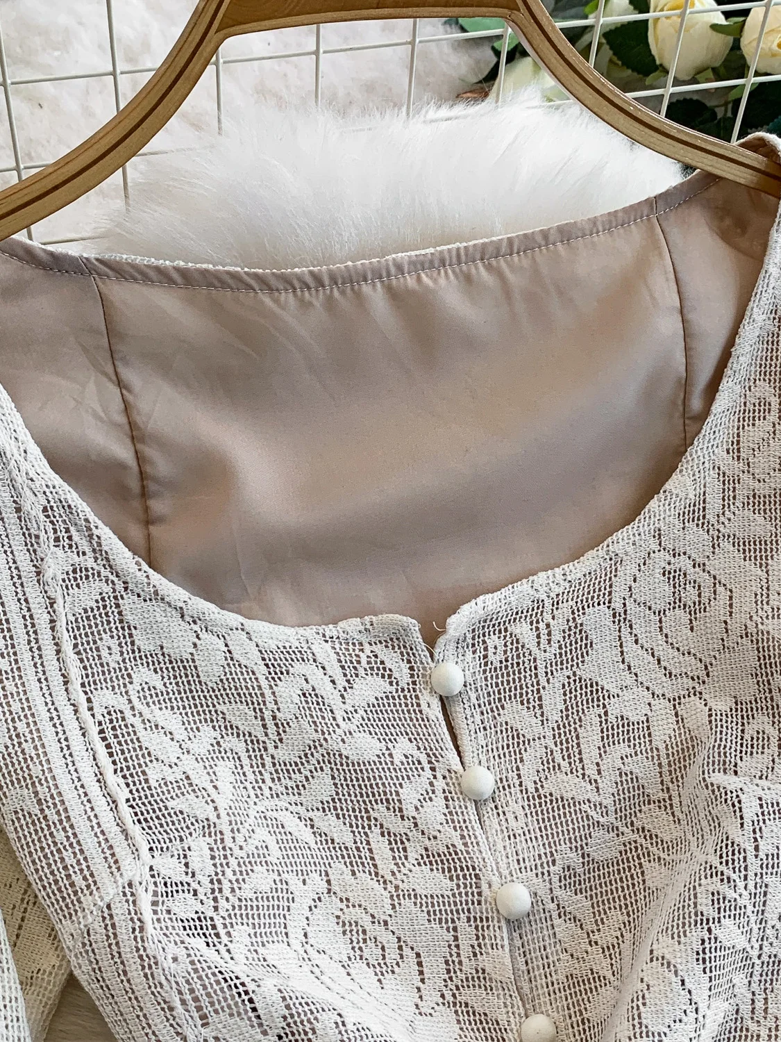 Ele Lace Splice Slim Fit Dr mit Glocke Sves Low Cut rund Ne Hollow Out Design für Frauen Autumn Faion ort Dr