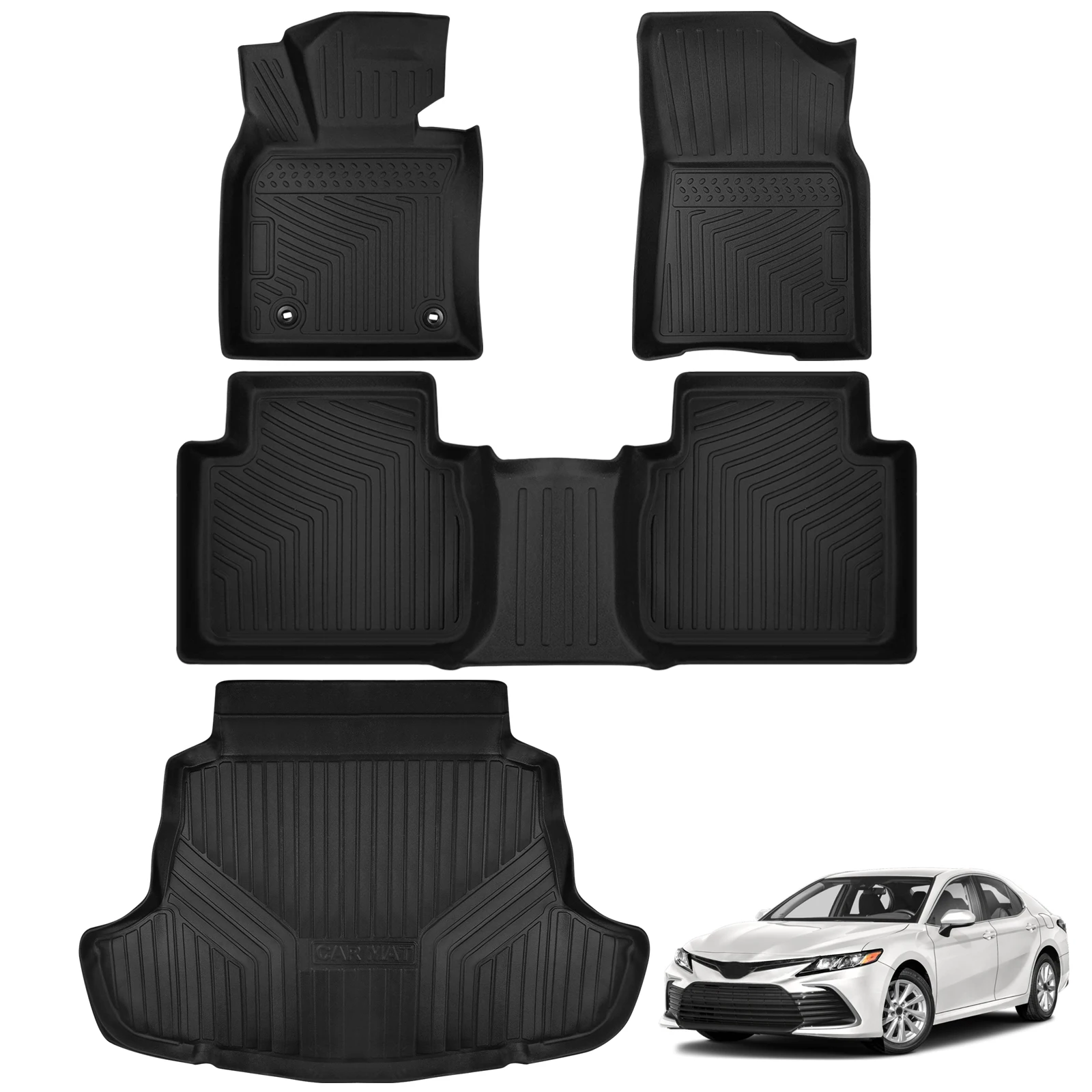 

Набор из 3 предметов: коврик TPE + коврик в багажник TPE для Toyota Camry 2018-2023 гг.