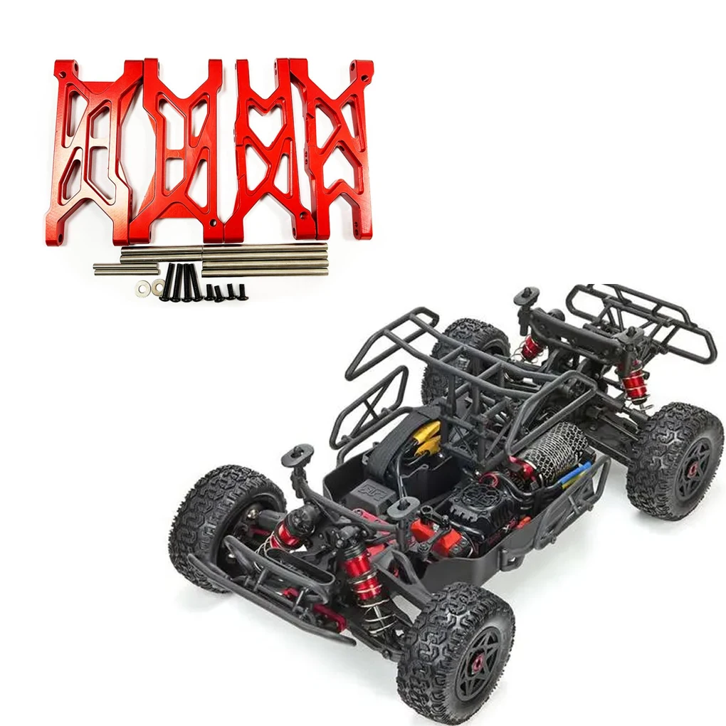 RCGOFOLLOW Brazo de suspensión inferior trasero mejorado de aleación de aluminio Brazo de suspensión inferior trasero Rc para 1/10 ARRMA SENTON 3S Rojo