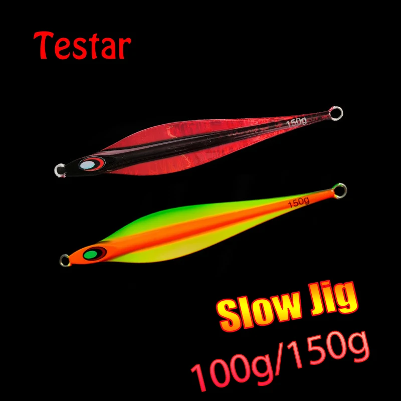 Testar new Sinking Slow Metal Jig 100g 150g Inshore Long Casting Boat Fishing Deep Sea  Water Fall Jig Head Fishing Lures Pesca