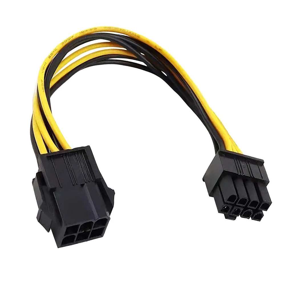2pcs 6 Pin Feamle To 8 Pin Male Video Graphics Card Power Adapter Cable 6Pin To 8Pin PCI Express Power Converter Cable