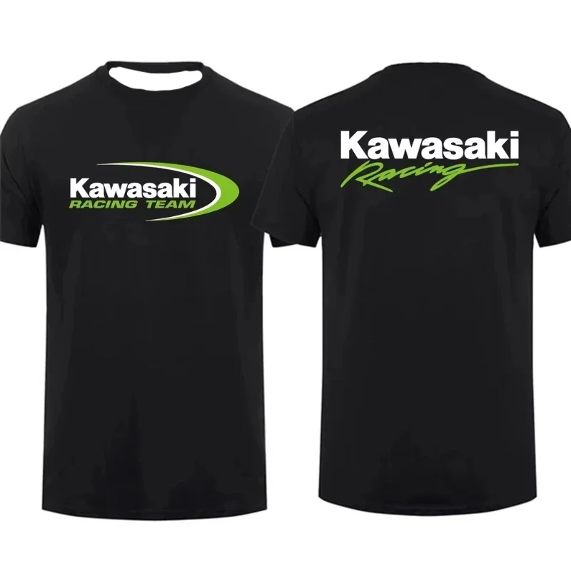 

3D Men's and Women's Summer T-shirt Kawasaki Racing Motorcycle Clothing Fashion Sports Breathable Short Sleeve Top