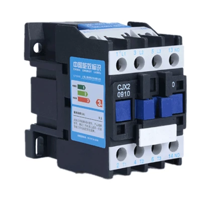 CJX2-0910 LC1 AC Contactor 9A 3 Phase 3-Pole Coil Voltage 380V 220V 110V 36V 24V 50/60Hz Din Rail Mounted 3P+1NO Normal Open