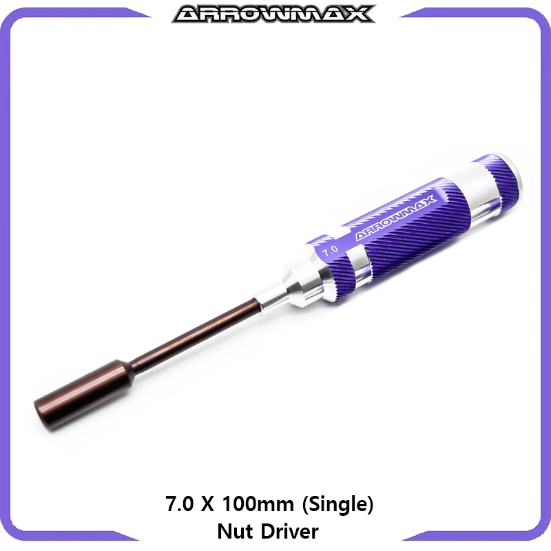 ARROWMAX Nut Driver Screwdriver Set 4.5, 5.5, 7.0 X 100mm Purple Hand Tools for RC Tool