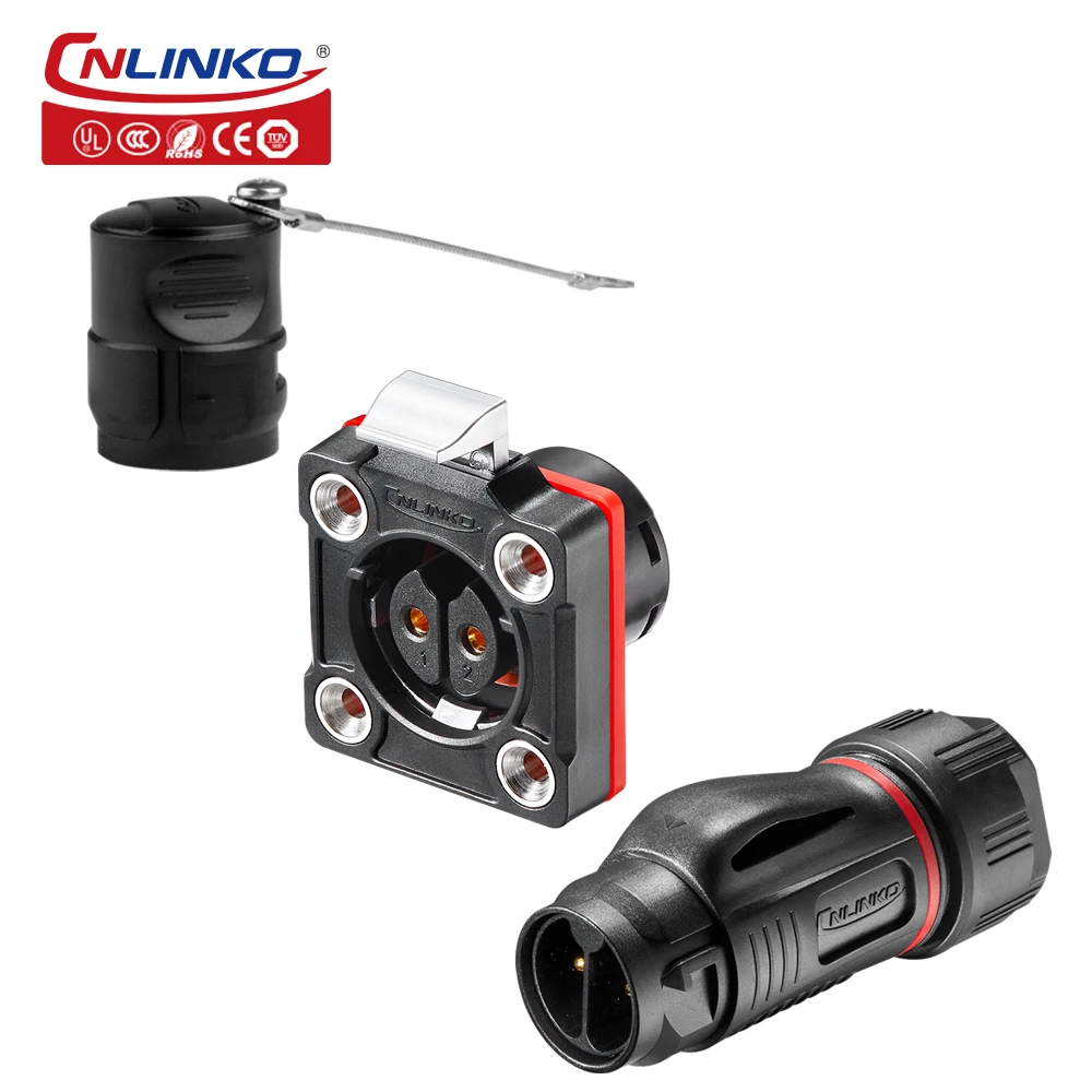 CNLINKO M20 Screw Wiring Connector Solderless Industrial Aviation Male Female 2/3 Pin Panel Quick Wiring Power Cable Connector