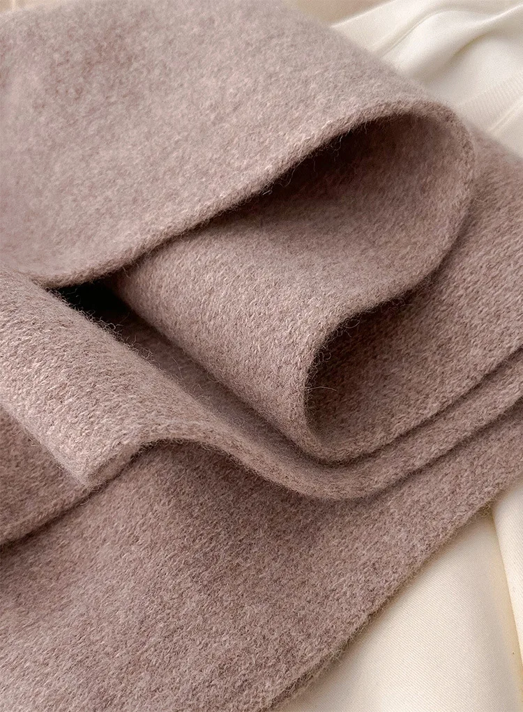 Women Men 100% Pure Wool Solid Scarf, Winter Versatile Korean Style Neck Warmer, Red Warm Shawl Wrap For Couple Daily Wear