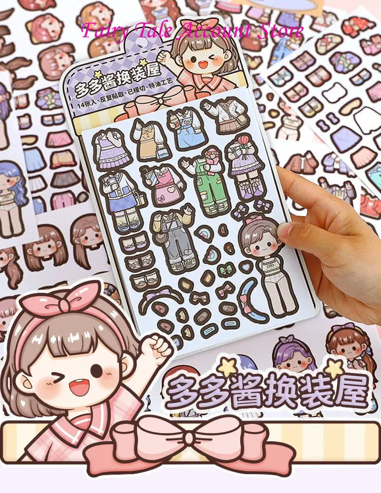 Telado Dressing House Daily Wear Cute Cartoon Character DIY Dressing Sticker High Beauty Handbook Small Sticker
