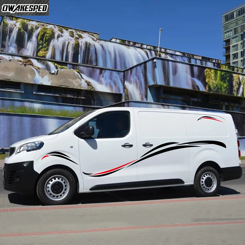 

Car Body Side Stickers Graphics Stripes Decal For Camper Van Rv Motorhome Minivan Cargo Panel Trunk Bus Auto Tuning Accessories