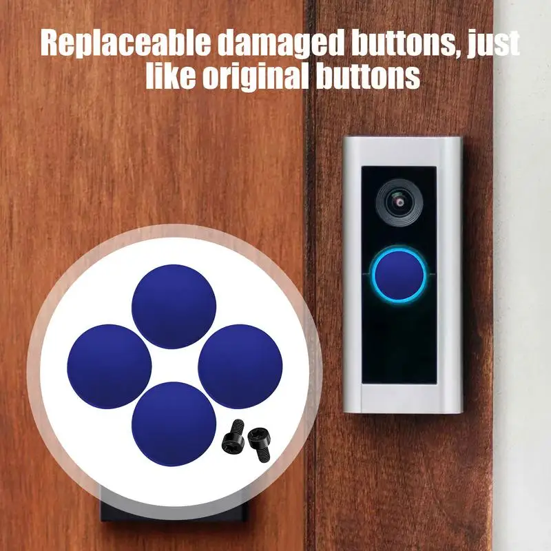 Doorbell Button Repair 4X Soft Doorbell Button Replacement Rustproof Replacement Set With 2 Screws For Video Doorbell