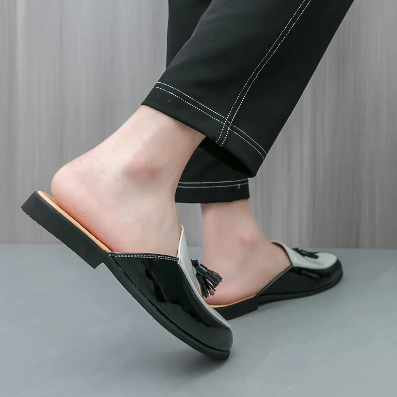 

Модные усовершенствованные легкие тапочки с цветными блоками, мужские удобные лоферы, мужские повседневные туфли без шнуровки на плоской подошве, обувь из мягкой кожи