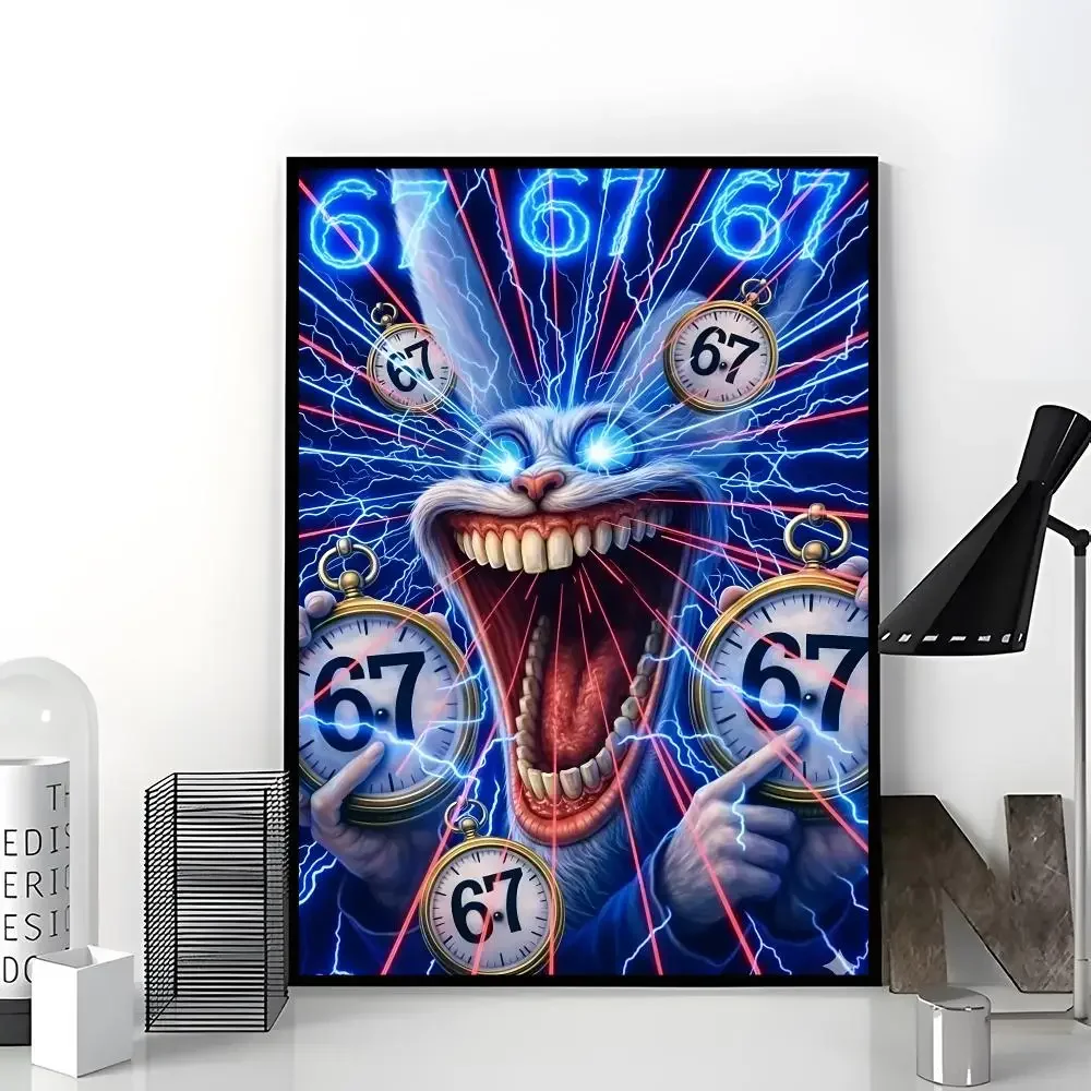 Internet Meme Six Seven Meme Poster Aesthetic Dorm & Bedroom Wall Art Decor