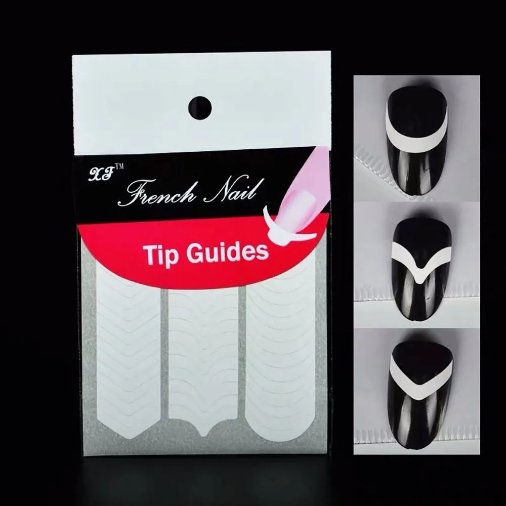 White French Nail Art Stickers Form Fringe Strip Tips Nail Art Sticker Self-Adhesive DIY Decoration Nail Guides Nail Decoration