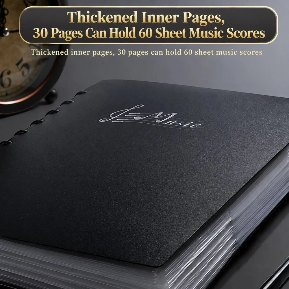 Transparent Music Score Folder Flexible Thickened Sheet Music Binder Reusable Double-Sided Loose Leaf Music Folder Music Majors 3