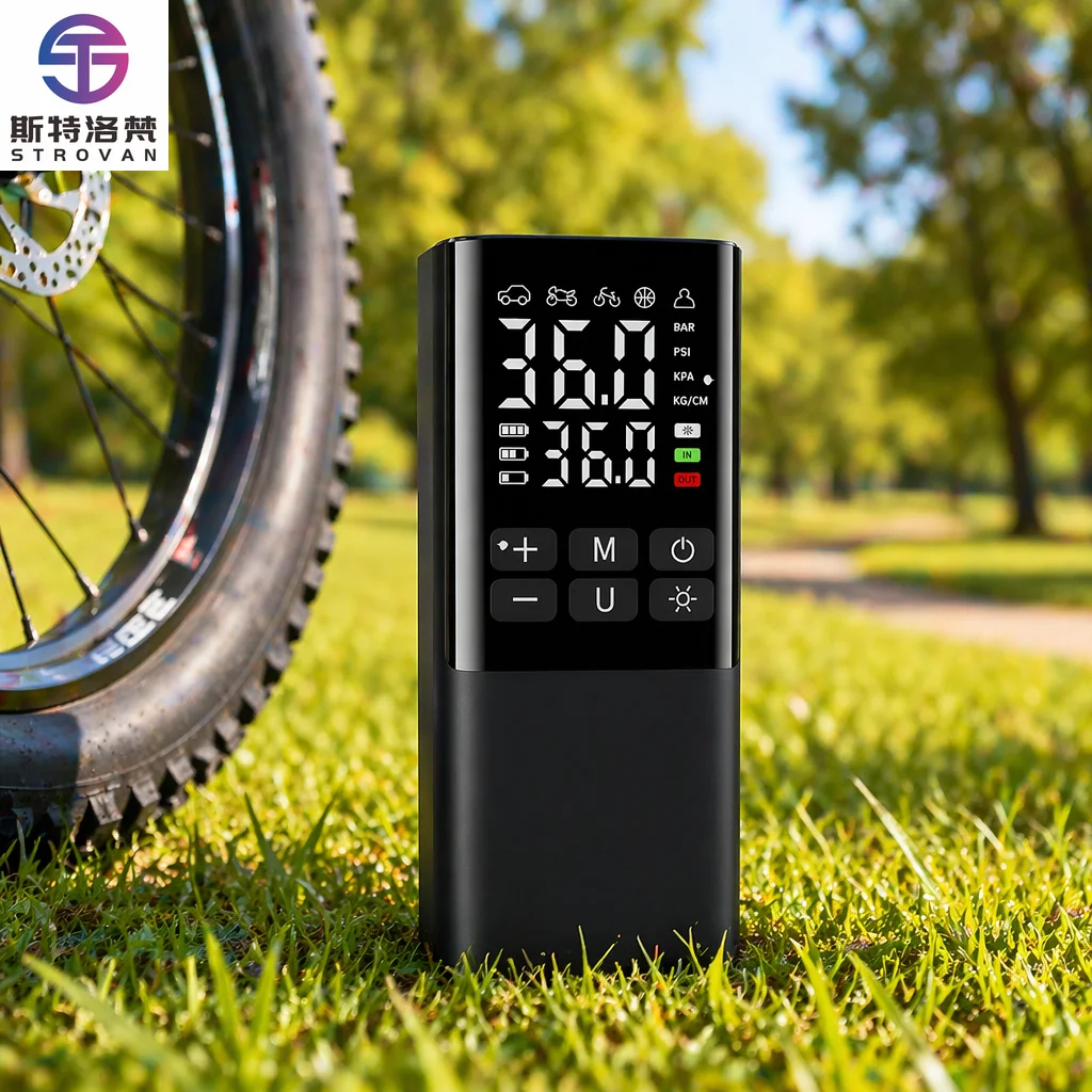 Wireless Car Air Compressor Tire Inflator with ABS Material LED Light Digital Pressure Gauge Low Noise & Tire Pressure