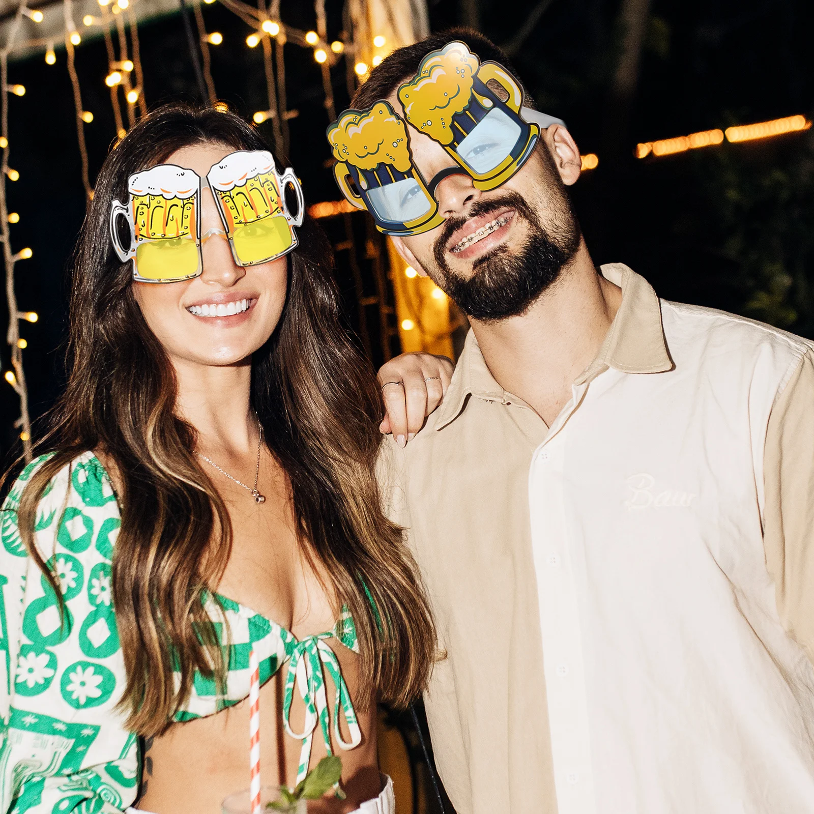 

3Pairs Decorative Party Glasses Summer Beach Pool Eyeglasses Novelty Photo Props Lightweight Reusable Fun Sunglasses for Outdoor