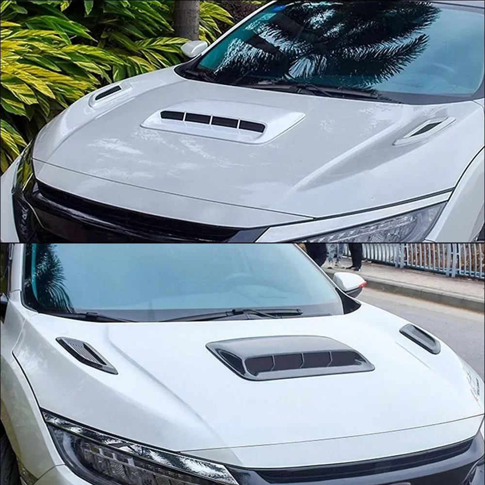 Universal Decorative Turbo Bonnet Vent Cover 1Pcs Car Hood Air Flow Intake Scoop For Car Exterior Styling