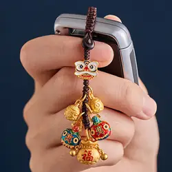 Fortune God Keychain Stylish Alloy Bag Accessories Versatile Party Favors Hanging Pendant Chinese Dragon New Year Decorations