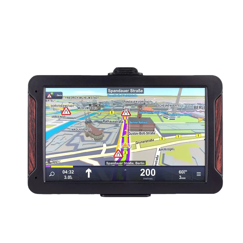 Portable 7 inch capacitive screen DDR3 256M 8GB 800*480 OS Wince FM MP3 MP4 Player truck GPS navigation Free Map with Sunshade