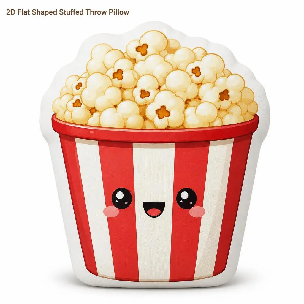 Cute Popcorn Kawaii Movie Snack Cinema Food Plush Pillow Cushion Irregular Stuffed Throw Pillow Home Decor Gift Sofa Bed