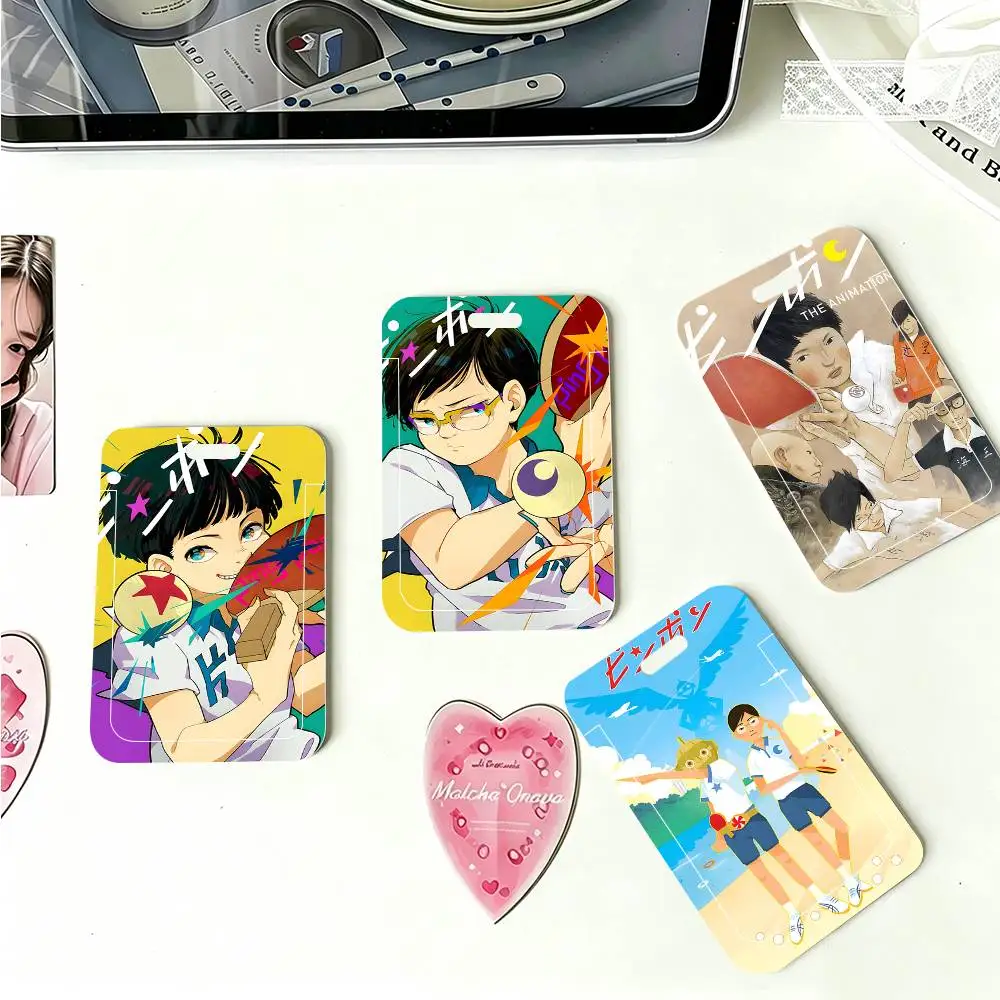 1pc Ping Pong The Animation ID Card Sleeve School Card Access ID Card Bus Meal Card Protective Sleeve Easy Push