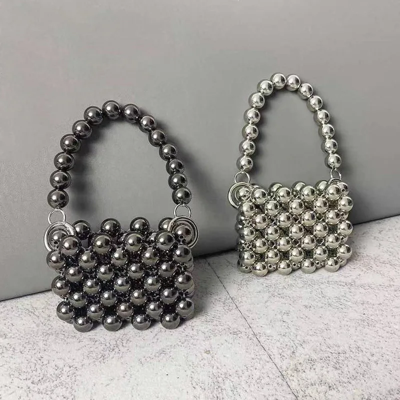 Womens Purses and Handbags Metal Beads Crossbody Bags for Girls Coin Wallet Women Hand Clutch Bag Tote