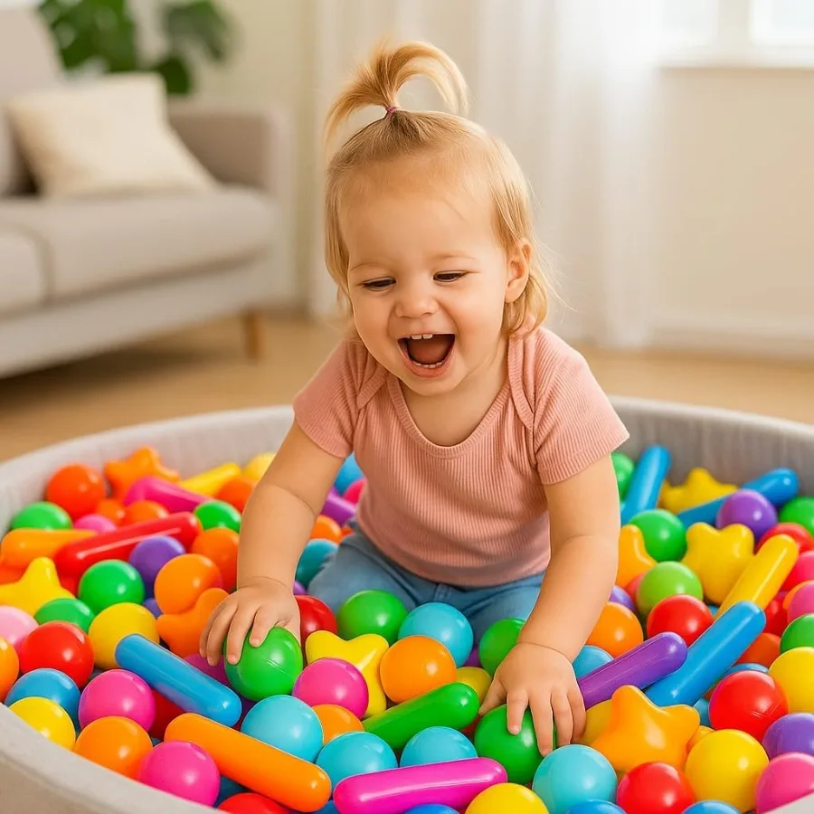 Confezione da 100 palline di plastica a prova di schiacciamento senza BPA per tenda, casetta da gioco, festa giocattolo, macaron, colori oceano, 2,15 pollici