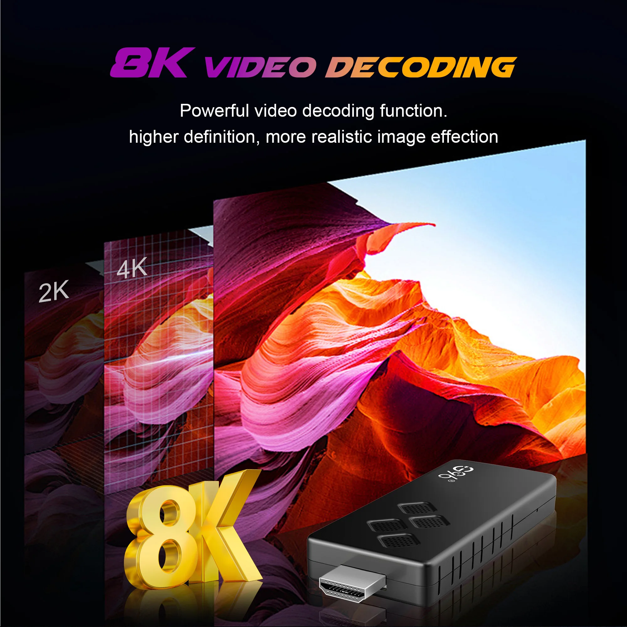 Smart TV Android G96 TV Stick Android 14 Q2 4K Allwinner Google Voice H313 Wifi6 HDR 10 BT5.0 Netflix Jeux Lecteur multimédia Box