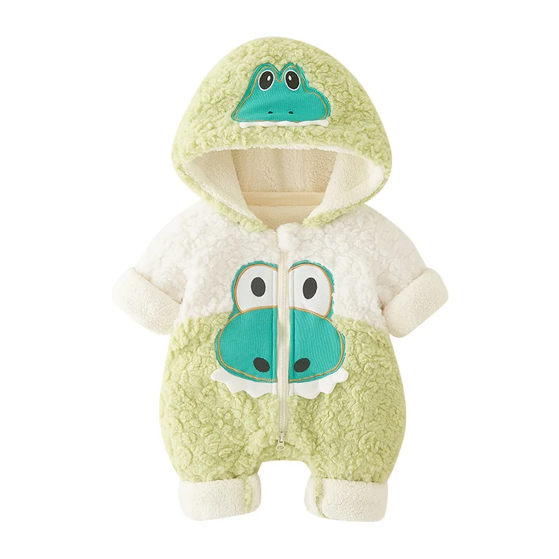 UNITIM الوليد الصبي السروال القصير مقنعين الضفدع الجاكار زائد الصوف طفل الفتيان حللا الشتاء الاطفال طفل الفتيات داخلية وزرة #5