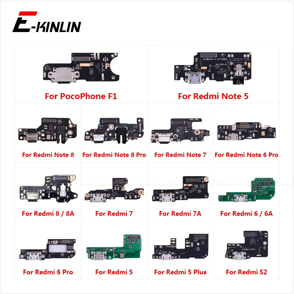 Power Charger Dock USB Charging Port Plug Board Flex Cable For XiaoMi PocoPhone F1 Redmi Note 8 8T 7 6 5 Pro Plus 8A 7A 6A S2