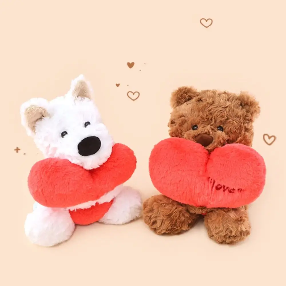 

PP Хлопковая кукла-кролик с сердечком, пушистая интерактивная кукла с изображением сердца и медведя, удобная коллекция