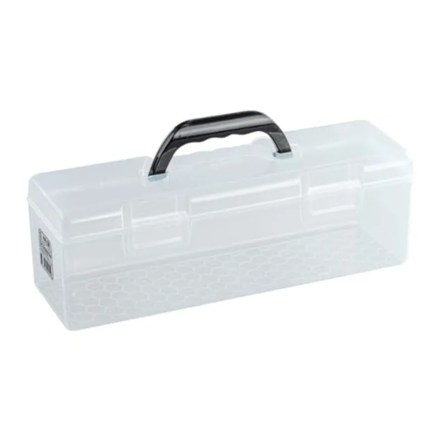 

Plastic Storage Container with Lid, Clear Craft Tool Art Supply Sewing Organizer Box with Handle, Storage Bin for Paint Brush,