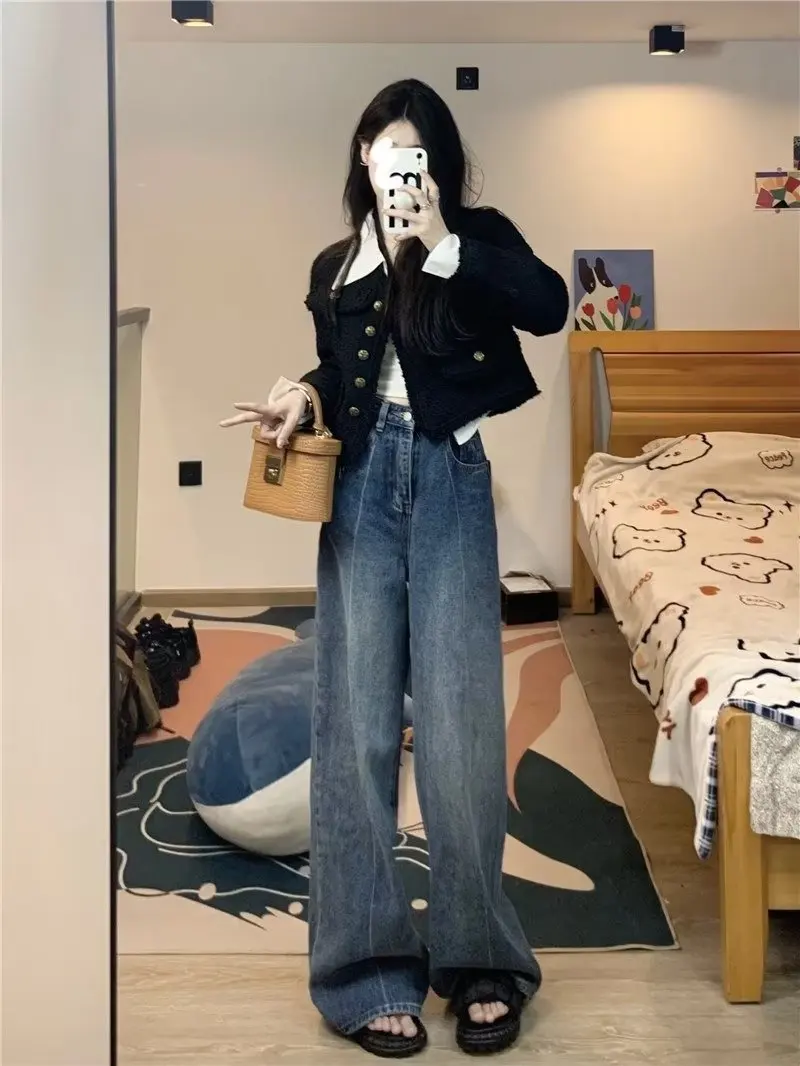 Faion hoge taille wijde pijpen broek losse casual dames straat Sle lange broek herfstcollectie comfortabele losse broek