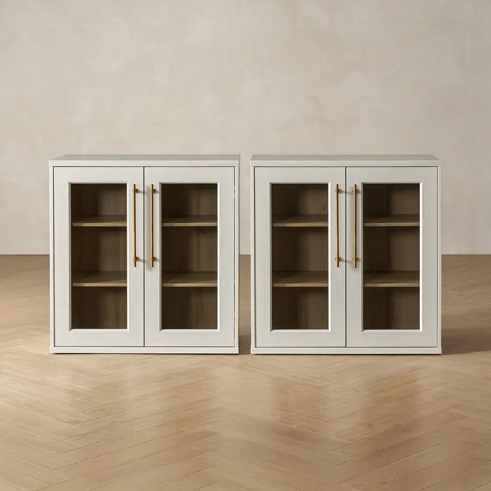 

Blake Buffet Cabinet, Small Modular Accent Display Sideboard with Doors amp Shelves, Media Console Credenza, for Kitchen, Coffe