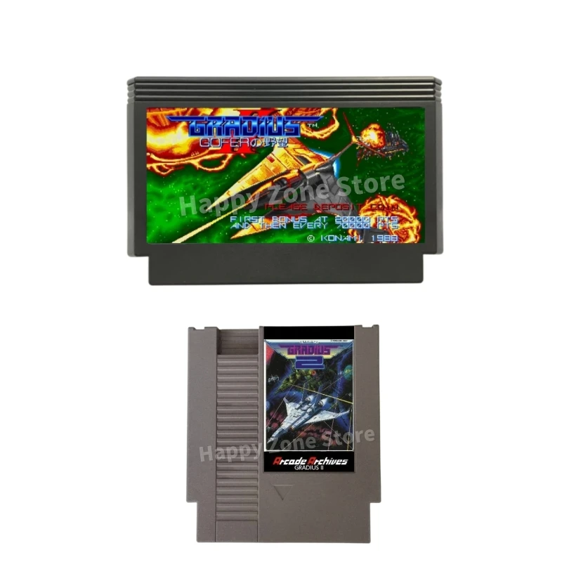 Gradius II Arcade Archives Game Cartridge for FC / NES Console 60Pins / 72Pins Video Game Card