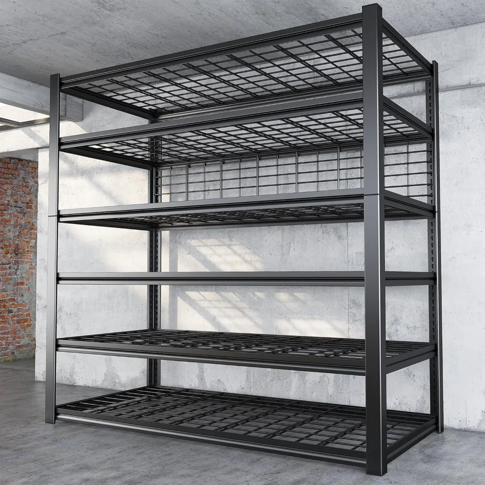 

84" H Garage Shelving, 6-Tier Storage Shelves Heavy Duty Loads 3500LBS, 48" W Adjustable Garage Shelves, Metal Shelving f