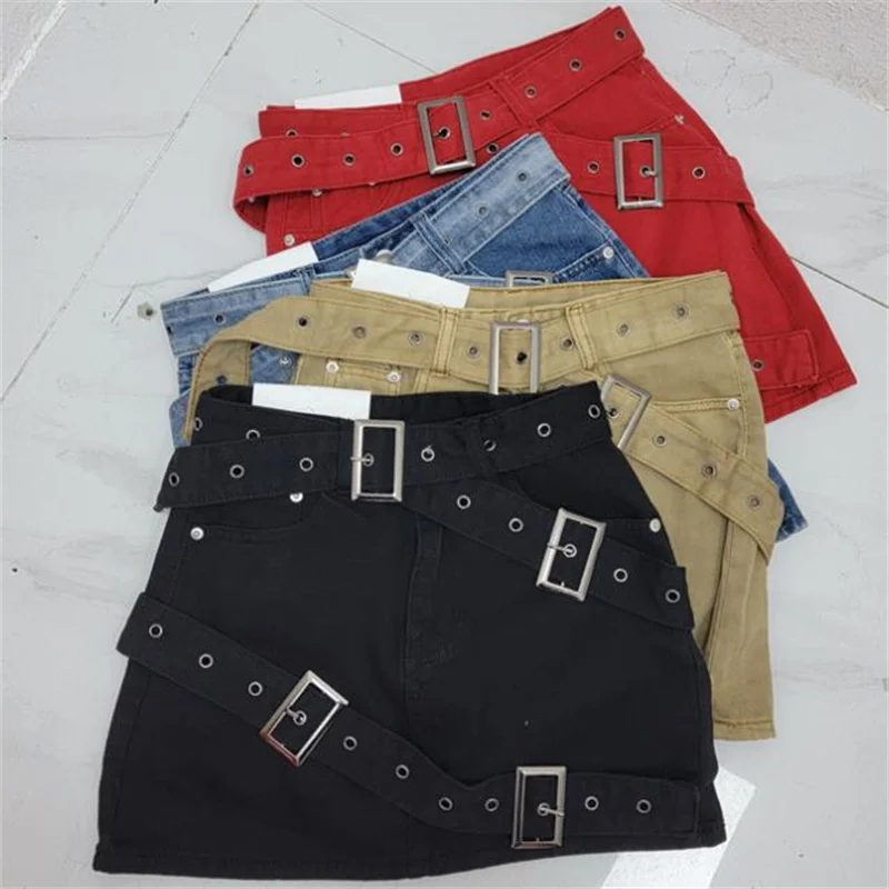 

new summer clothes overalls denim skirt aline sexy fashion short skirt women belt