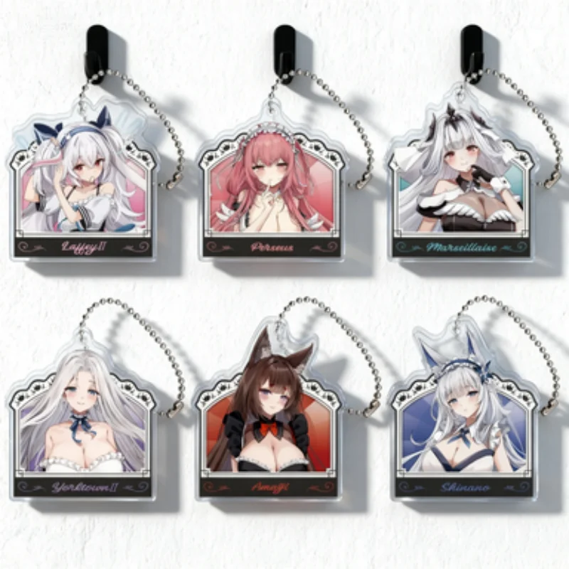 

HOT game Azur Lane Cosplay Characters Acrylic key chains Ornament Accessories Goods Collection Animation Peripheral 6CM