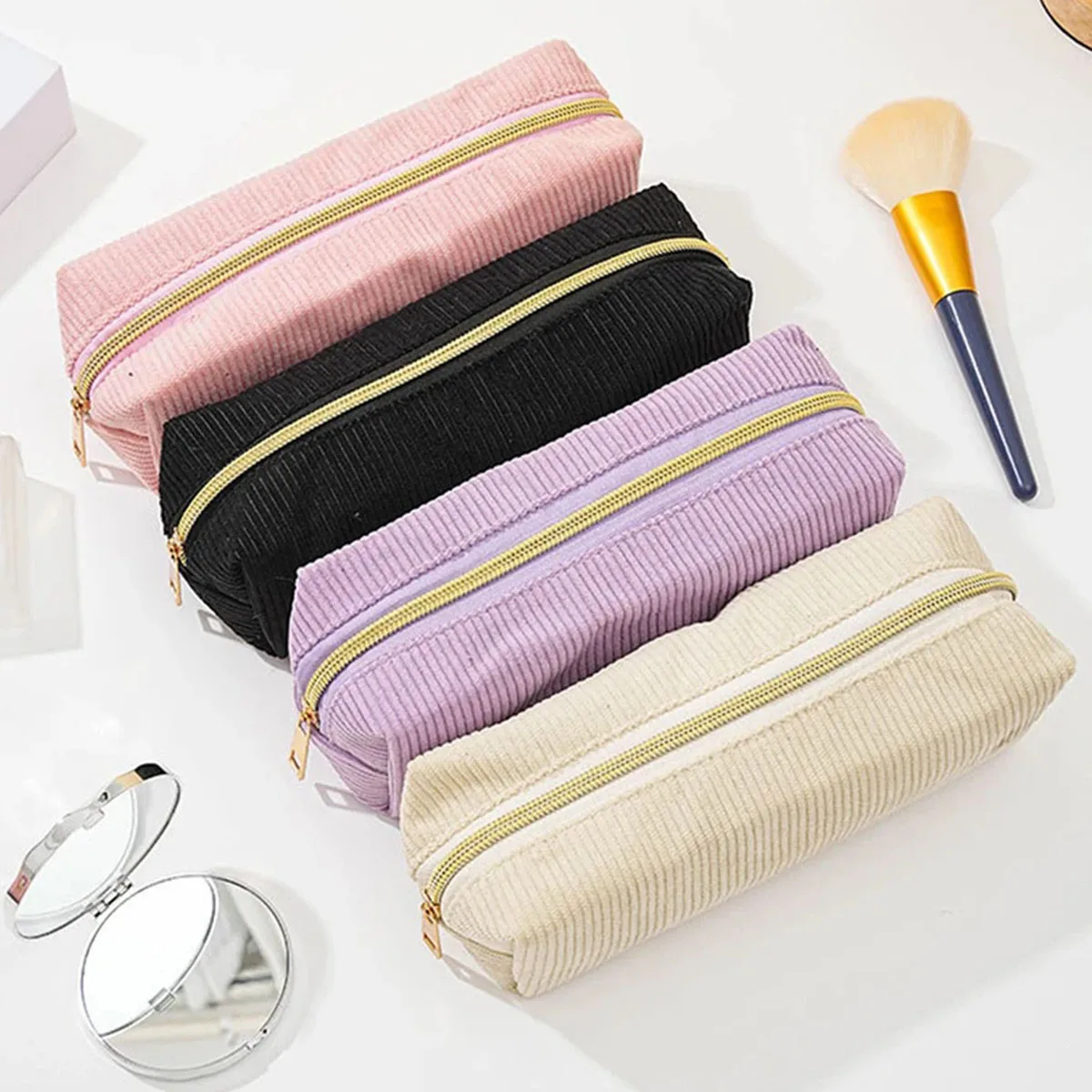 1pc Pencil Case Solid Color Pencil Case School Supplies Large Capacity Pencil Case Stationery Bag Pencil Case School Pencil Case
