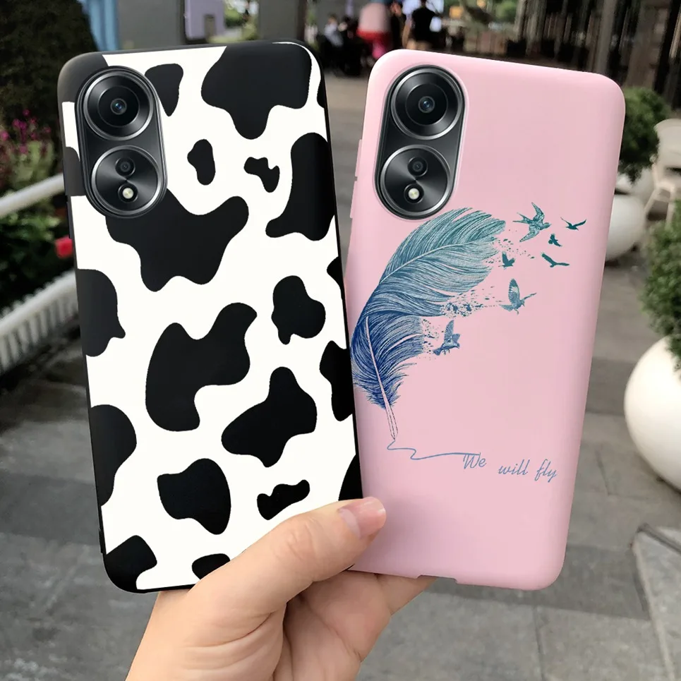 For Cover Oppo A58 4G Case Funda Stylish Moon Night Fashion Painting Black Cat Soft Silicone OppoA58 4G CPH2577 Coques Bumper