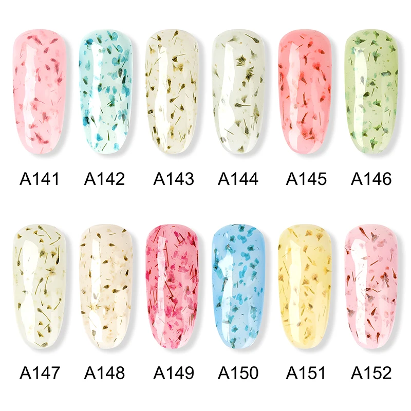 Dry Flower Gel Nail Art Varnishes Fairy Soak Off Gel Nail Polish Manicure UV LED Primer Gel Polish For Nails Design