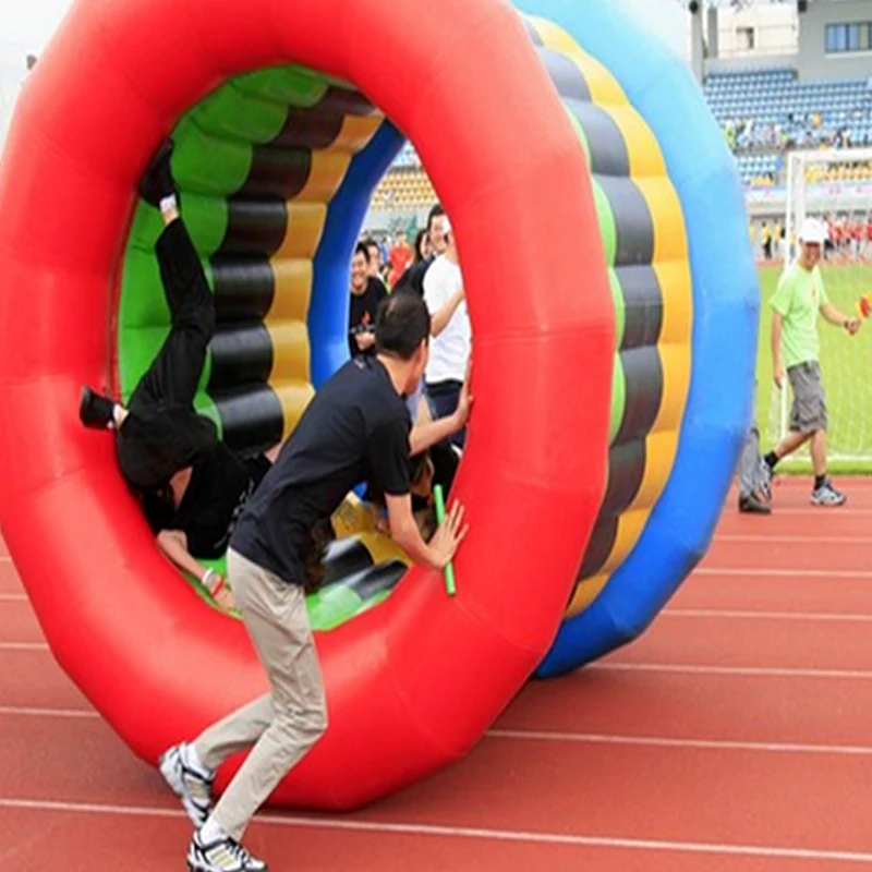 Five-ring grass roller outdoor inflatable Tetris team building equipment