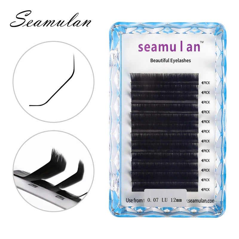 12 Rows New LU Curl  Faux Mink Individual Eyelash Lashes Maquiagem Cilios for Professionals Soft Mink Eyelash Extension Lashes