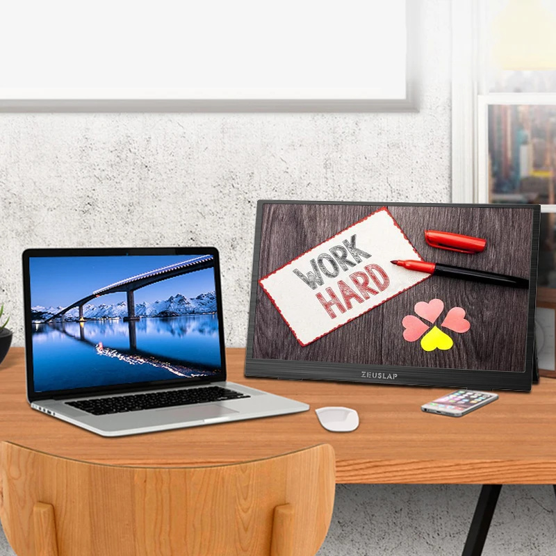 15.6inch Remote Control 1080P FHD 4K UHD IPS Screen Portable Monitor HDMI-Compatible Type C Screen for PS4 SWITCH Macbook Pro