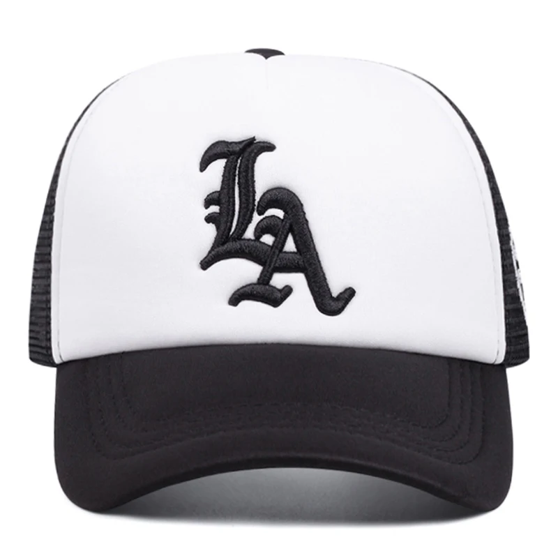 2026 New Baseball Hat LA Embroidered Hip Hop Skateboarding Hat Outdoor Daily Commuting Decoration Sunshade Hat Unisex Mesh Hat