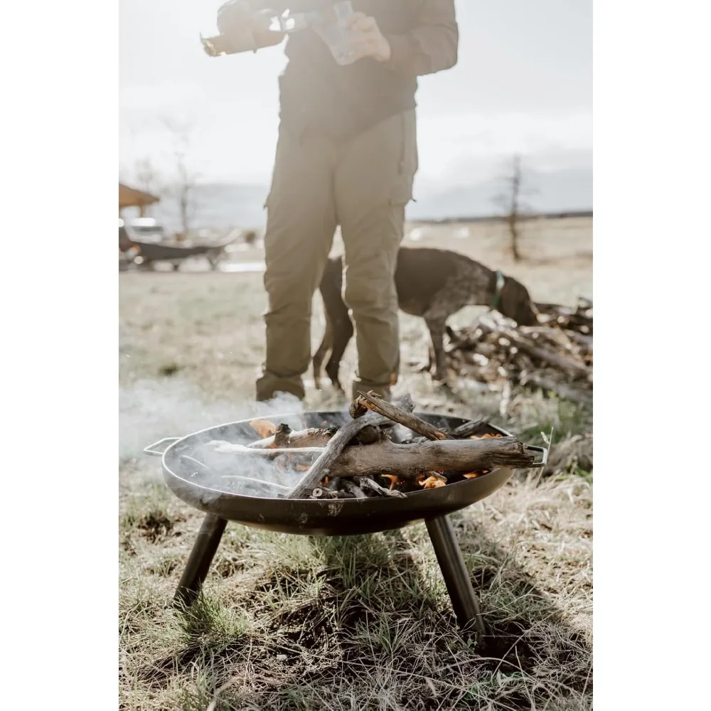 Poisson de foyer extérieur en acier durable - Cheminée à bois GasOne de 23 pouces pour jardin et porche