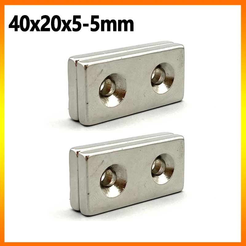 40x20x5-5mm Magnet 1/2/5/10/20pcs Square Block Hole Shape Craft Office Fridge Diy Science Refrigerator 40*20*5-5mm Accessory