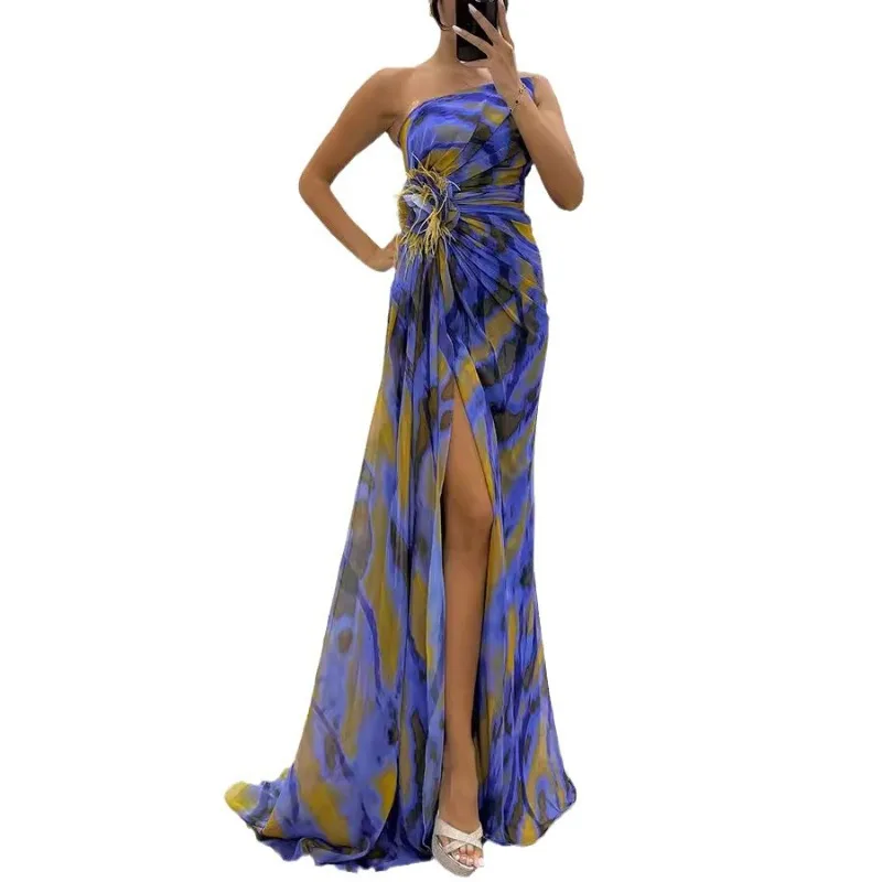 2023 Lente Vrouwen Chiffon Jurk Print Mouwloze Casual Jurk Boheemse Jurk Vrouwelijke Zomer Vakantie Mode Strand Dame Kleding - afbeelding 2