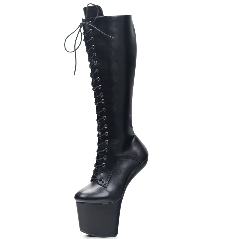 8 بوصة عالية الكعب للجنسين Ponyplay صنم تأثيري منصة حذاء برقبة للركبة Size36-46 #3